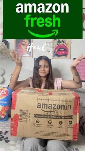 “Amazon Fresh Unboxing” 📦🥹#amazonhaul #amazonfresh #snacks #ytshorts