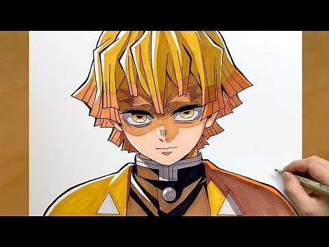 How to draw Zenitsu Agatsuma from Demon Slayer || Zenitsu drawing step by step || Easy anime art