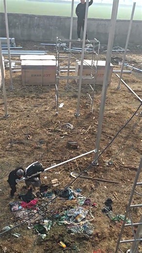 Installation Of A Metal Structure On Screw Piles – Screwing Process