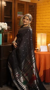 3.8K views · 80 reactions | A very beautiful black cotton Paithani...