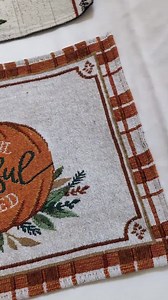 Fall Harvest Set of 4 Tapestry Placemats Reversible
