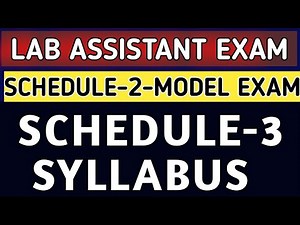 💥LAB ASSISTANT EXAM | SCHEDULE-2 MODEL EXAM 💥