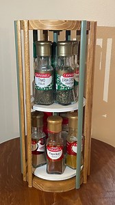 Handmade Rotating Spice Rack - Made in Italy - 2-tier Wooden Kitchen Organizer - Tea Green & Cream White - Unique Housewarming Gift Idea - Etsy Canada