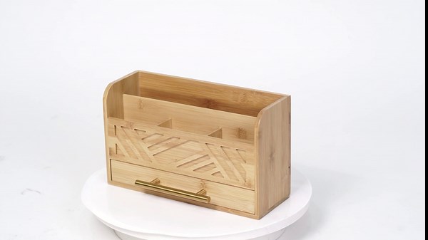 Wood Desk Organizers and Storage with Drawer - Mail Bill Organizer and Mail Holder for Countertop Office and Home - Desk Accessories & Workspace Organizers-Office Supplies for Women Men