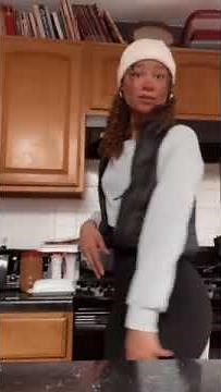 Slim Thick Light Skin Chick Shows Off Her Curvy Body In The Kitchen...