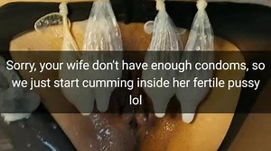 We ran out of condoms, so the guys decided cum deep inside my wife fertile pussy![Cuckold.Snapchat]