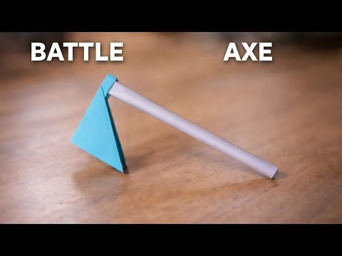 How to make a paper BATTLE AXE - Paper AXE tutorial