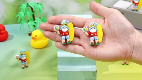 Halloscume 50 Pcs Mini Summer Beach Gnomes Figurines Bulk Small Ocean Rubber Figures to Hide Funny Little Hawaiian Luau Party Favors Gifts Ornament for Home Office Miniature Crafts Decorations