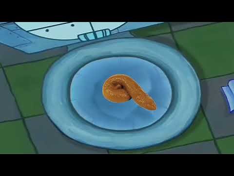 Spongebob leaves poop in the toilet