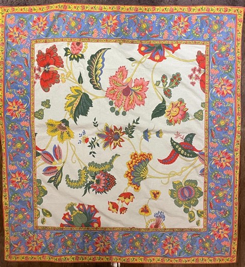 Vintage April Cornell for Cornell Trading Cotton Tablecloth 48" Square | Floral - Etsy UK