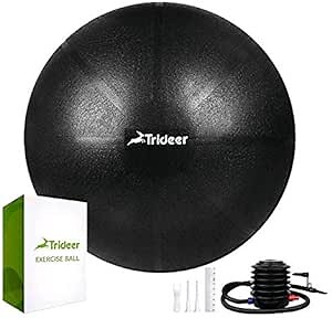 Trideer Exercise Ball (45-85cm) Extra Thick Yoga Ball Chair, Anti-Burst Heavy Duty Stability Ball Supports 2200lbs, Birthing Ball with Quick Pump (Office & Home & Gym)