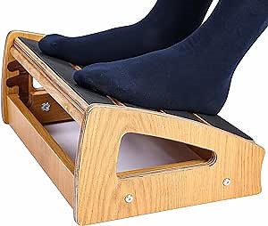 DT Adjustable Under Desk Footrest - Ergonomic Foot Rest for Under Desk at Work Foot Stool Under Desk with 4 Height Position & 20 Degree Tilt Angle Adjustment for Home, Office