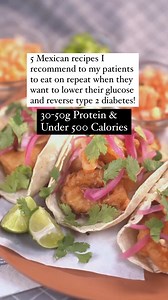 MEXICAN FIESTA, DIABETES-FRIENDLY EDITION👇🏼👉Save this post so you can try these delicious and healthy Mexican-inspired meals later!1️⃣ Chicken Fajita Bowls: Sauté seasoned chicken strips with bell peppers and onions, then serve over a bed of cauliflower rice. Top with avocado slices, salsa, and a dollop of Greek yogurt for a flavorful, low-carb fajita experience. Calories: 350 - Protein: 30g - Carbs: 15g2️⃣ Beef Taco Lettuce Wraps: Swap out tortillas for large lettuce leaves filled with seaso