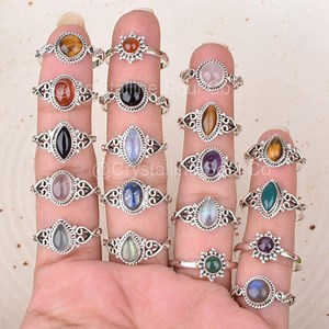 Wholesale 925 Sterling Silver Gemstone Rings: Handmade Boho Jewelry Lot - Etsy
