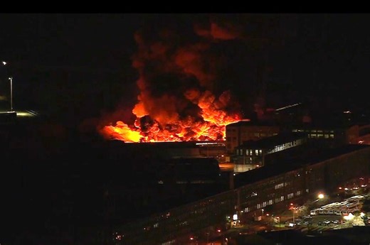 Massive 4-alarm fire rages through former sewing factory in N.J.