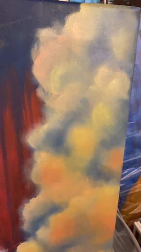 Close up of the clouds I’ve painted so far. Thoughts? #clouds #oilpainting #paintingprocess | Lauren Oliver