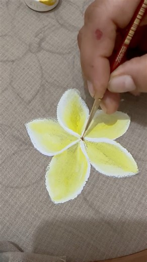 😍simple one stroke flower painting using acrylic |fabric painting on clothes for beginners#trending