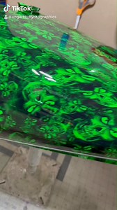 Green Zombie finished #custom #satisfied #skulls #zombie #hydrodipping #hydrographics #satisfying #angertshydrographics | Angert's Hydrographics