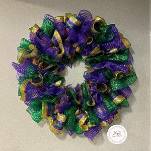 Mardi Gras Wreath | Mardi Gras Sign | Fat Tuesday | Purple Green Gold Wreath | Carnival Mardi Gras Decor | Louisiana Mardi Gras Mesh Wreath - Etsy