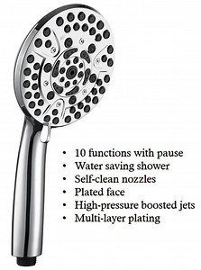 [Hot Item] 10 Functions 10 Positions Furniture Bathroom Accessories Water Saving Shower Hand Held Shower Hand Shower Bathroom Shower with Pause Function