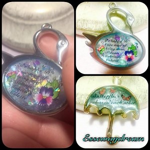 #swan #umbrella #uvresinjewelry #uvresin #uvresinpendat #pendant #experiment #glitter #letter #flower #butterfly #essewaydream | essewaydream creation | Facebook