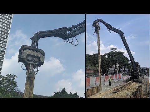 Sheet Pile Installation with Vibro Excavator