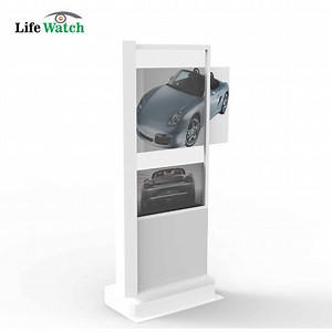 [Hot Item] 55-Inch L Type Capacitive Touch OLED Transparent Signage Kiosk Totem Kiosk Totem Adverting Screen