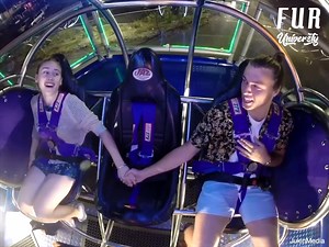 She was afraid at first but he is the person who fainted continuously on the skyscreamer ride. Credit: JukinMedia | Fur University