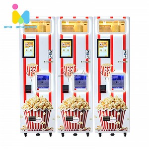 [Hot Item] Ama Full-Automatic Coin Operated Popcorn Vending Machine Commercial Automatic Caramel Popcorn Machine for Entertainment Machines