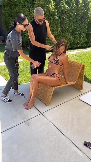 Behind the scenes of the Good American Swim campaign #khloekardashian #TikTokFashionMonth #makeupartist #summer #skin #wet #bodygoals #bikini