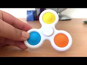 Colorful Fidget spinner - simple dimple spinner, pop it sensory toys -review - triangle simpl dimpl