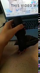 White Girl Watching Interracial Porn and Masturbating
