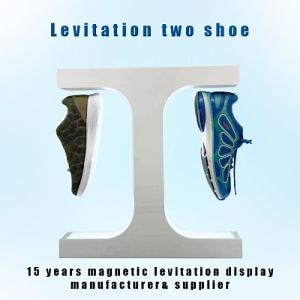 [Hot Item] 360 Rotating Magnetic Floating Levitation Double Sneaker Shoes Display Advertising Rack Stand