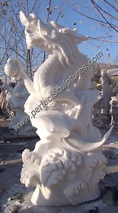 [Hot Item] Life Size Carved Stone Feng Shui Sculpture Marble Carving Chinese Dragon Statue for Home Garden Outdoor (SY-T023)