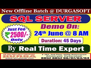 SQL SERVER Offline Training @ DURGASOFT