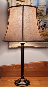 Vintage Large Lamp and Shade Panel Shade Beige 28 Inch - Etsy