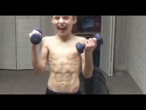 Ripped 12 year old kids with abs