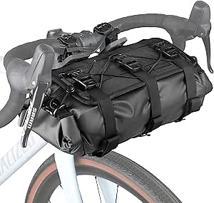 Amazon.com: Rhinowalk Bike Handlebar Bag Waterproof Bicycle Front Tube Bag Lightweight Roll Bag 8L~13L with Shoulder Strap for Mountain Road Bike Cycling Commute Ride Accessories (Black) : Sports & Outdoors