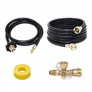 [Hot Item] Upgraded 4 Port Propane Brass Tee Adapter Hose Kit
