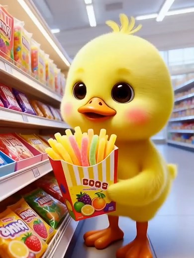 Cute Duck's Colorful Jelly Shopping Adventure