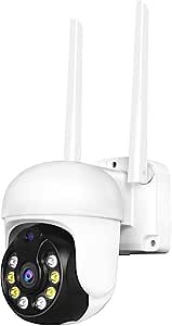 EVERSECU Outdoor WiFi PTZ Camera 1080P Waterproof AI Smart Human Detection Color Night Vision Cloud&SD Card Storage Security Camera