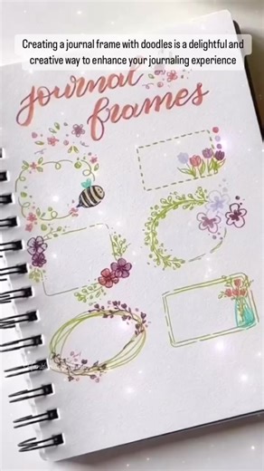 Creating a journal frame with doodles is a delightful way to add a personal touch to your pages. Start by drawing a border around the edges of the page, leaving some space in the center for your writing or drawings. Then, add whimsical doodles around the border to add character and charm. These could include flowers, stars, hearts, swirls, or any other designs that resonate with you. Let your creativity flow and don’t worry about perfection—doodles are meant to be fun and expressive! This frame 