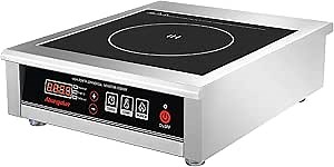 3500W/ 220V-240V Commercial Induction Cooker Induction Cooktop Portable Stove Electric Countertop Burner Hot Plate for Cooking with Digital Display Panel & Button Abangdun (Single Burner)