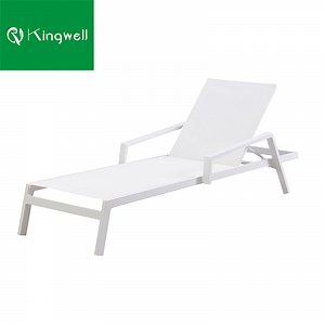 [Hot Item] Outdoor Furniture Stackable Aluminum Beach Lounger Mesh Sunbed for Projects