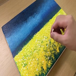 Painting a Yellow Field and Tree / Acrylic Painting | Painting Skills
