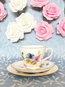 Duchess Bone China Tea Set – English Pansy Floral Trio – Romantic Cottagecore Afternoon Tea - Etsy Canada