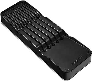 Knife Drawer Organizer Tray for Knives GMEZZO Knife Block Knifes Holder in kitchen drawer, Small, Black