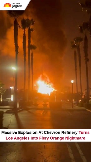 A massive fire broke out at Chevron’s El Segundo refinery near Los Angeles Thursday night, lighting up the sky with towering flames. Officials confirmed no injuries and no evacuations. Fire crews contained the blaze to one section of the facility, while authorities continue monitoring the situation closely. #ChevronFire #ElSegundo #LosAngeles #California [ Chevron refinery fire, El Segundo, Los Angeles, California, blaze, fire containment, no injuries, LAFD, refinery safety, oil refinery, public