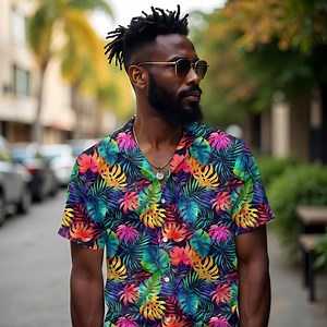 Matching Hawaiian Shirt & Bodycon Dress Set: Tropical Couple Outfit - Etsy