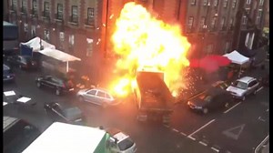 An explosion in Birmingham's Jewellery Quarter this morning was a scene being filmed for a new Hollywood movie. "The Long Walk" stars Michael Keaton as an undercover agent working for the CIA. | BBC Birmingham
